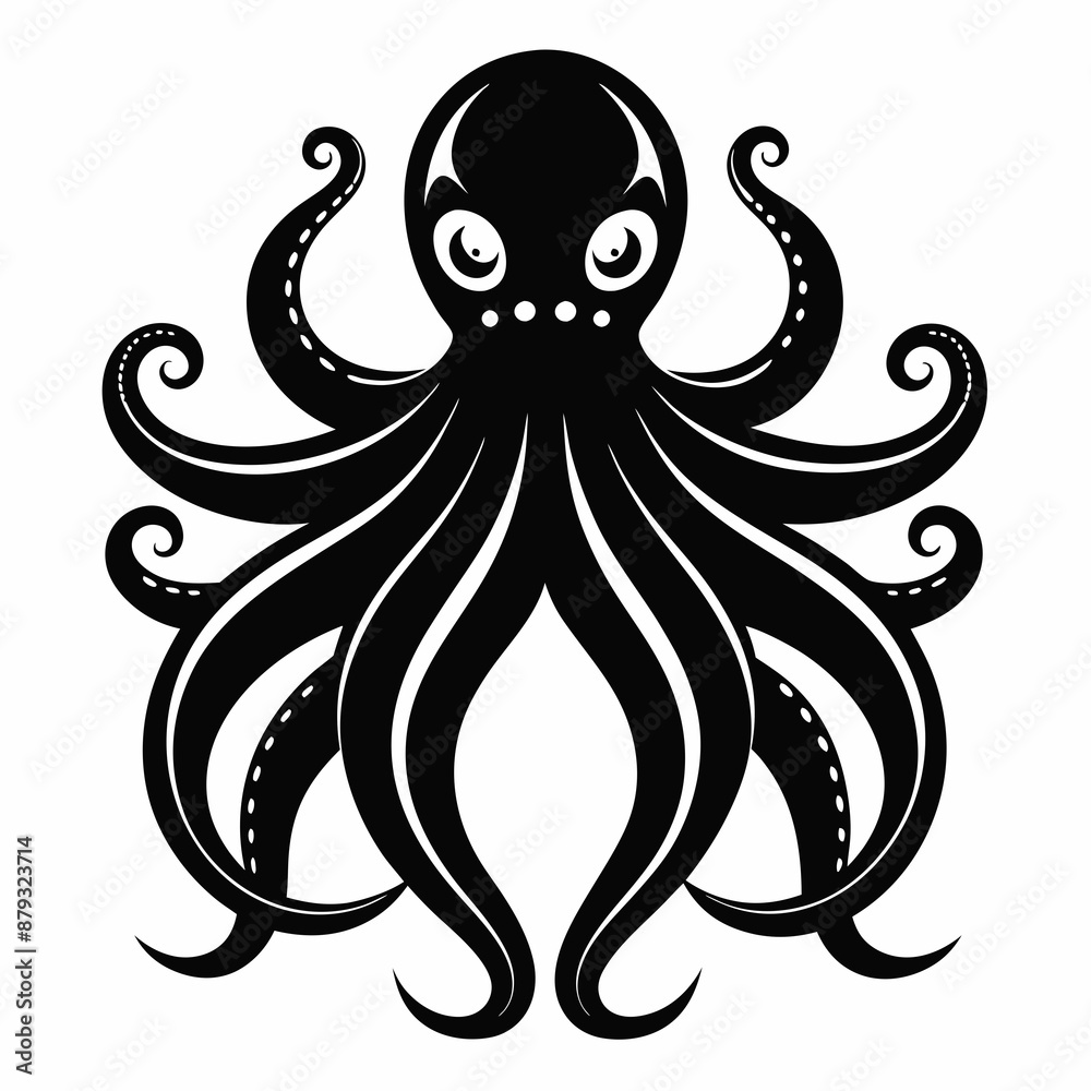 black octopus icon vector black octopus icon vector