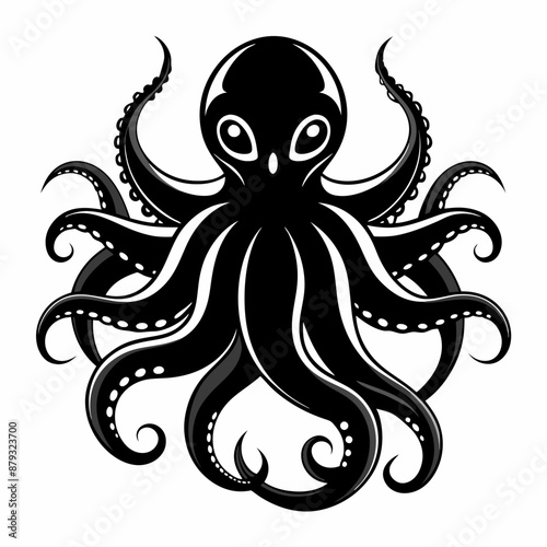 black octopus icon vector