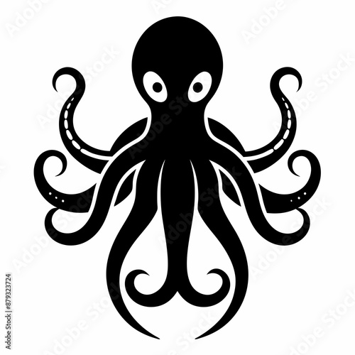 black octopus icon vector