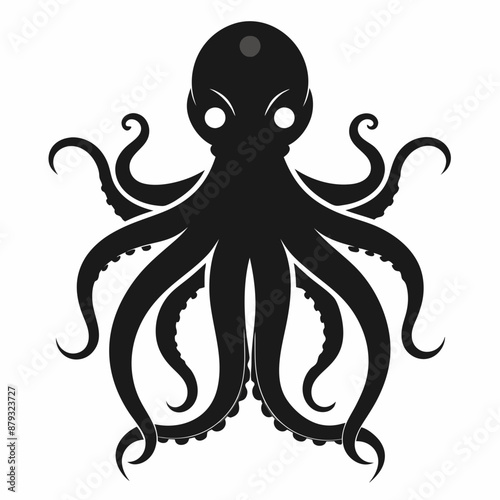 black octopus icon vector