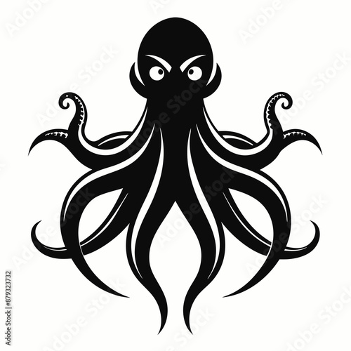 black octopus icon vector