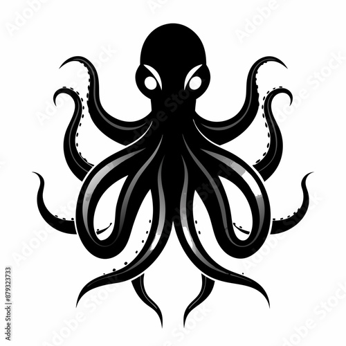 black octopus icon vector