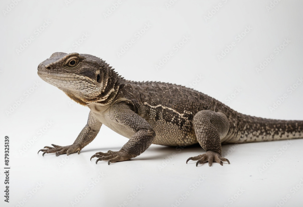 Naklejka premium Monitor lizard, isolated on a white background in commercial photography