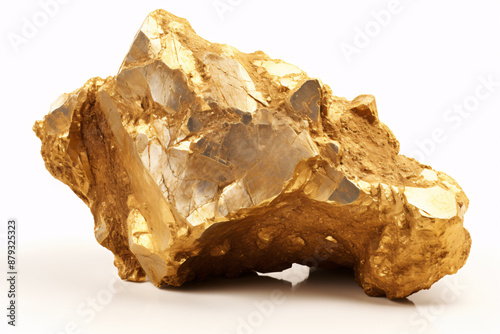 Gold ore on white background