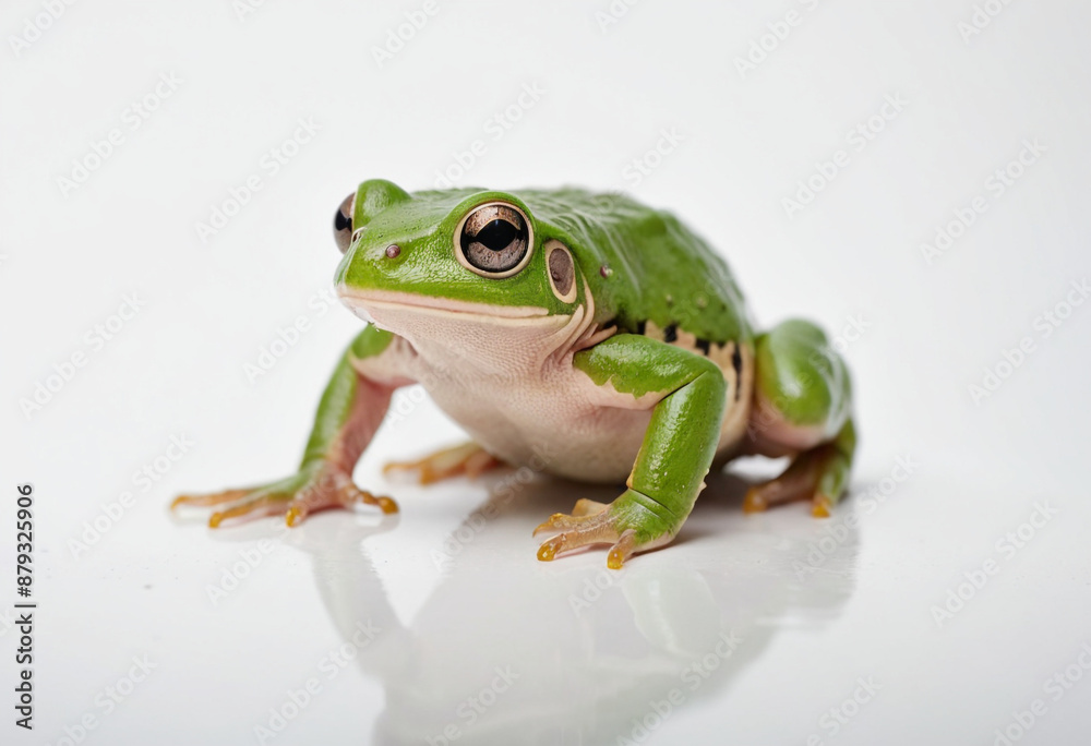 Frog, isolated on a white background in commercial photography Frog, isolated on a white background in commercial photography