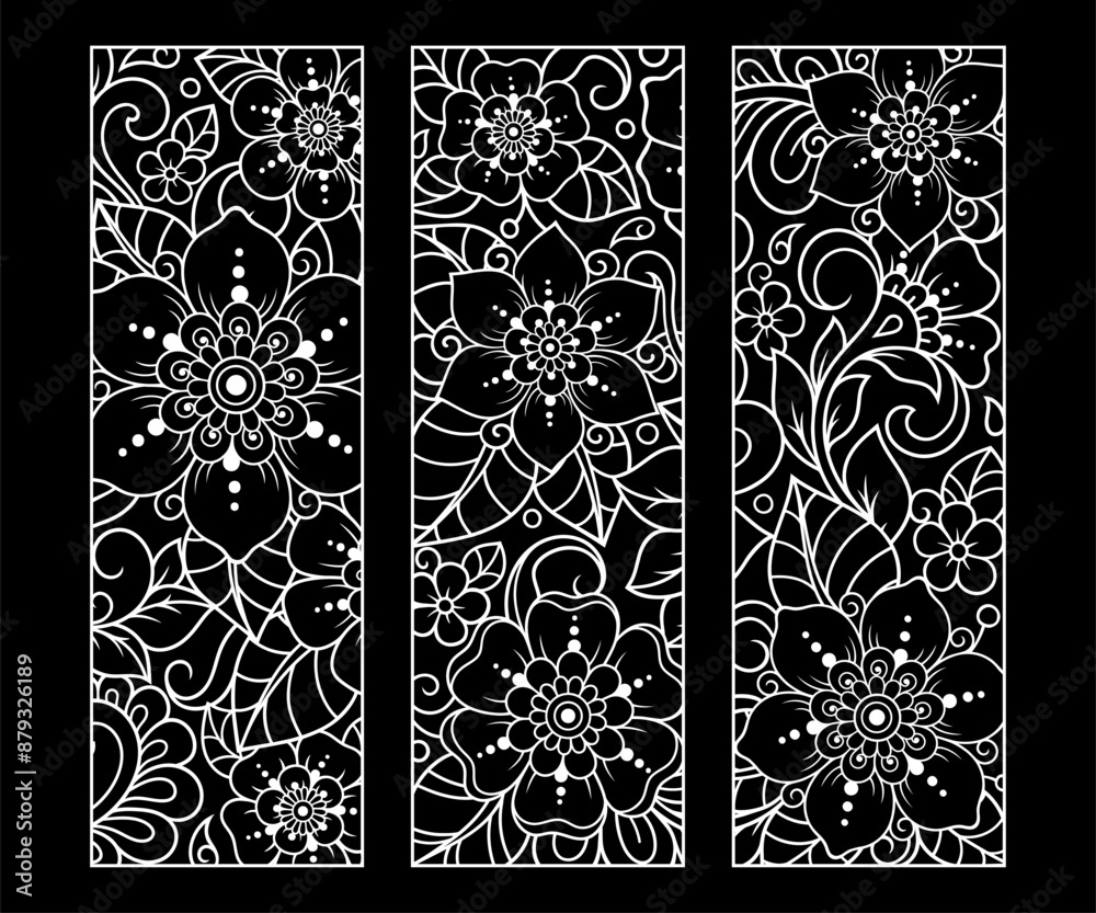 Printable bookmark for book - coloring. Set of black and white labels ...