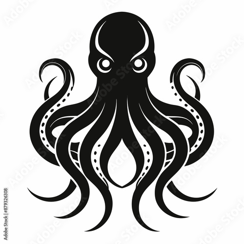 black octopus icon vector