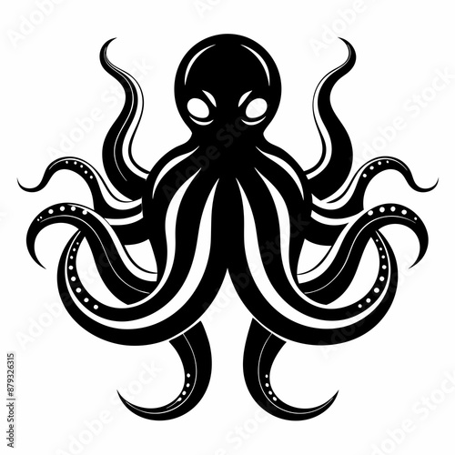 black octopus icon vector