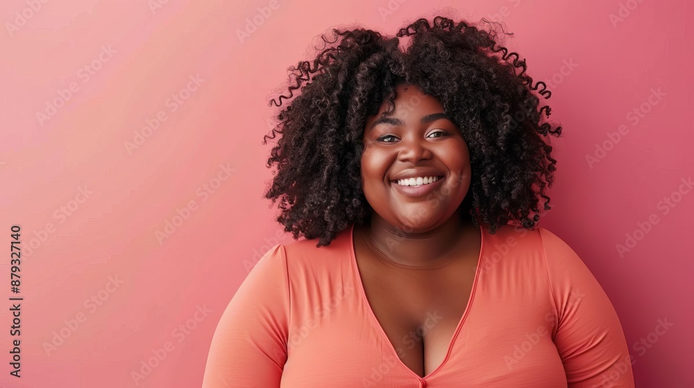 studio portrait of confident overweight happy black woman embodying body positivity and a positive attitude studio portrait of confident overweight happy black woman embodying body positivity and a positive attitude