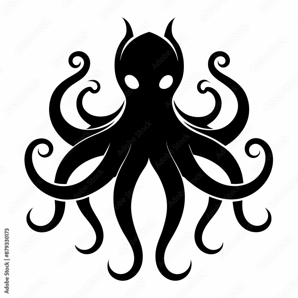 black octopus icon vector black octopus icon vector