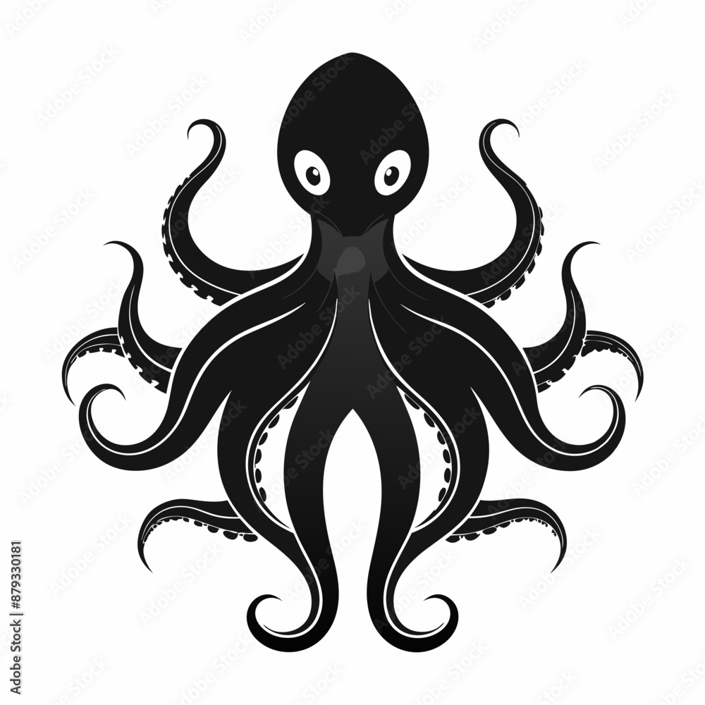 black octopus icon vector black octopus icon vector