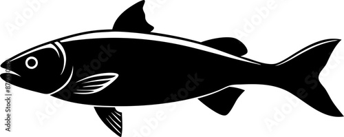 Black and White Illustration of a Fish