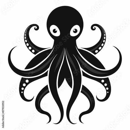 black octopus icon vector