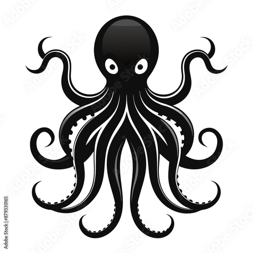 black octopus icon vector