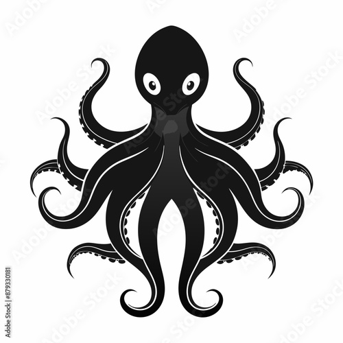 black octopus icon vector