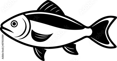 Black and White Illustration of a Fish