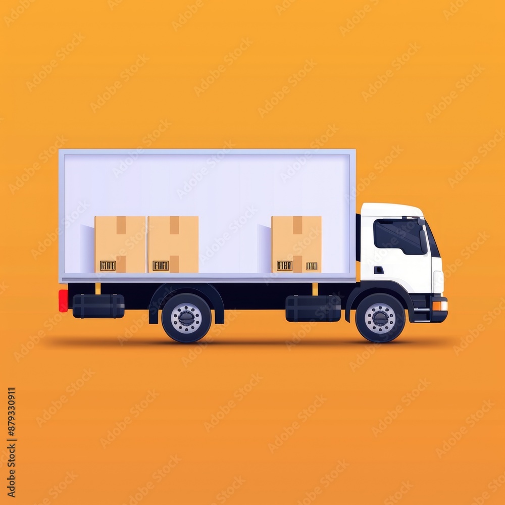 Efficient Delivery Truck Ensuring On-Time Shipment - Flat Design Illustration Efficient Delivery Truck Ensuring On-Time Shipment - Flat Design Illustration