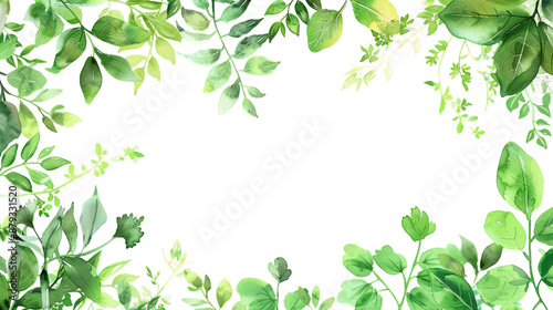 Wallpaper Mural green leaves border, green leaves frame, watercolor frame of leaves, simple design, in the style of clipart, png, Transparent background Torontodigital.ca