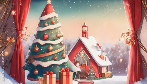 Wallpaper Mural christmas tree in the snow Torontodigital.ca