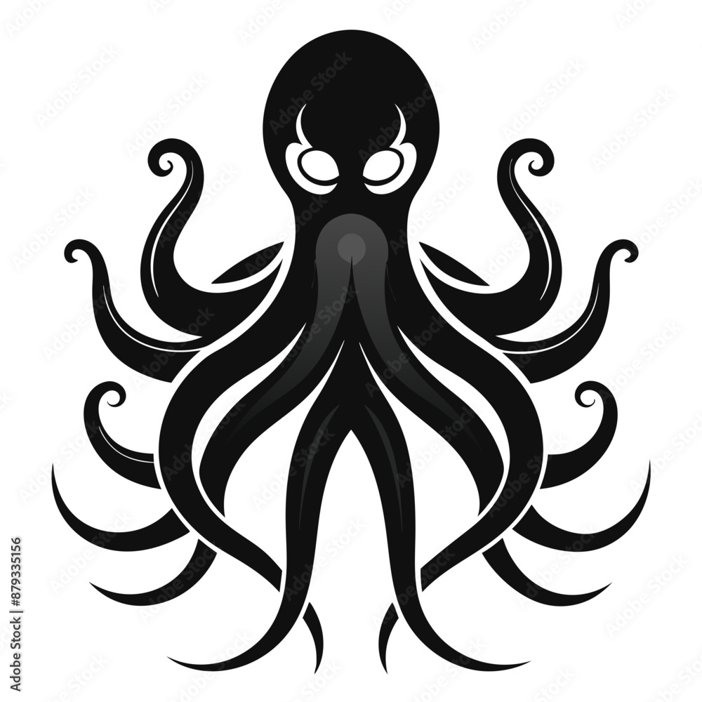 black octopus icon vector black octopus icon vector