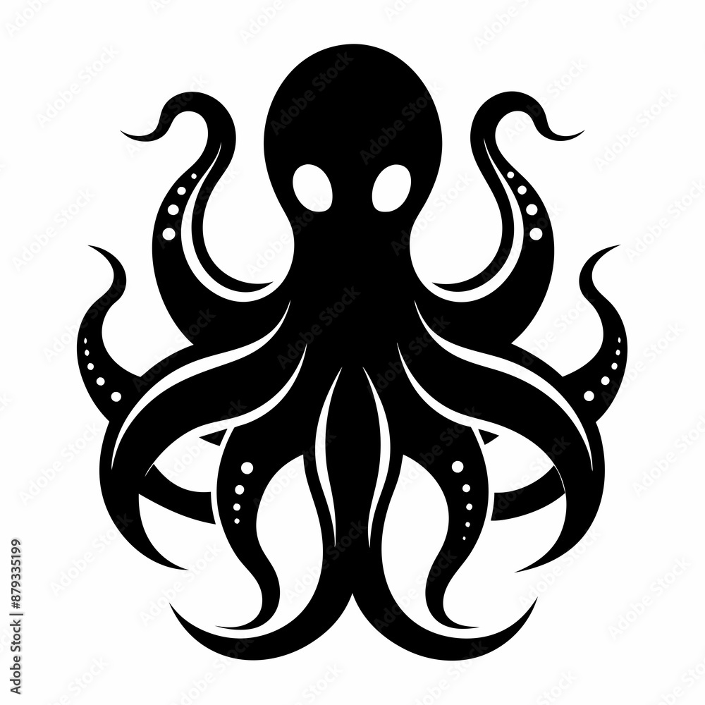 black octopus icon vector black octopus icon vector