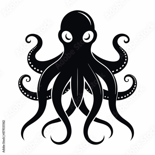 black octopus icon vector