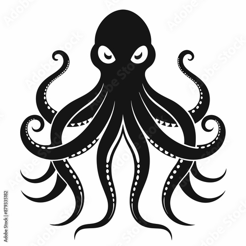 black octopus icon vector