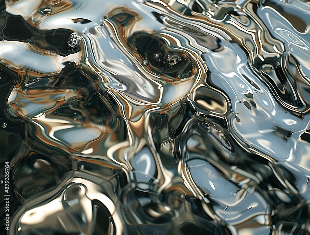 A close up of a wet metal surface. A close up of a wet metal surface.