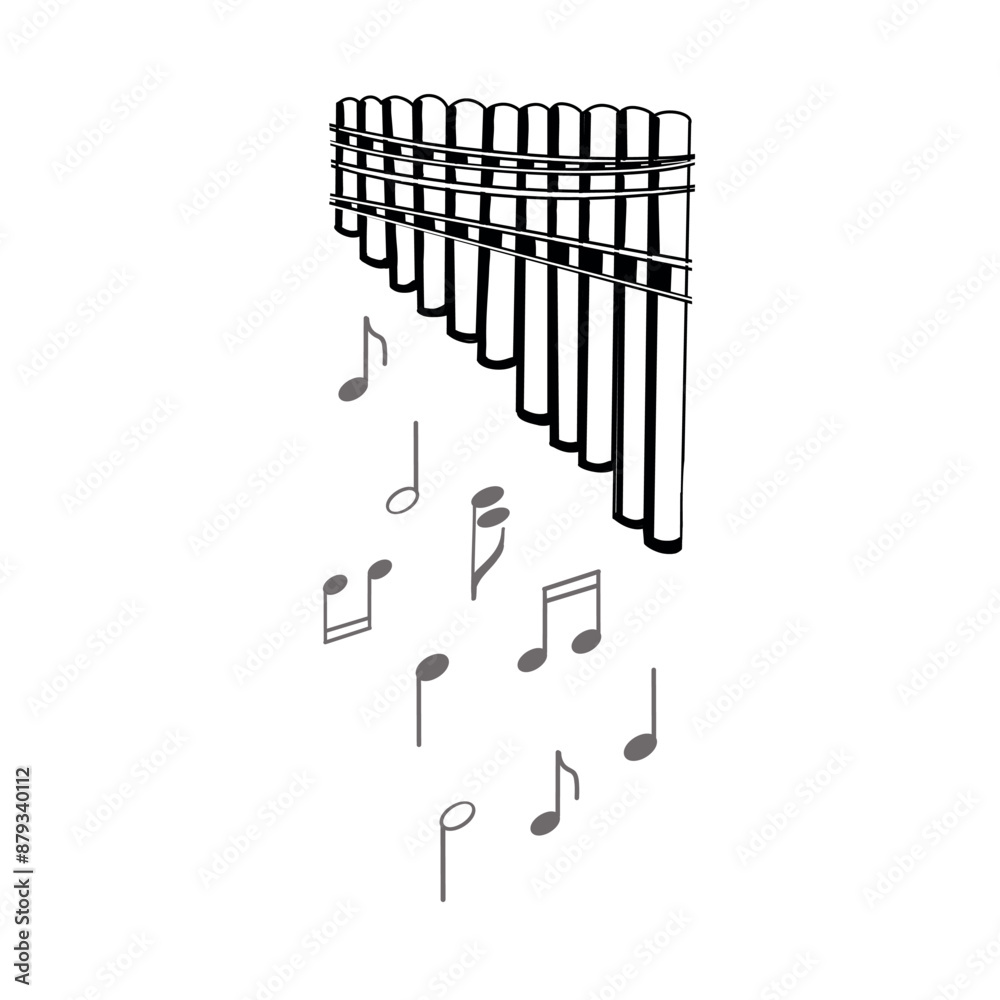 Vector illustration. Folk musical instruments, kugikla that produces a ...