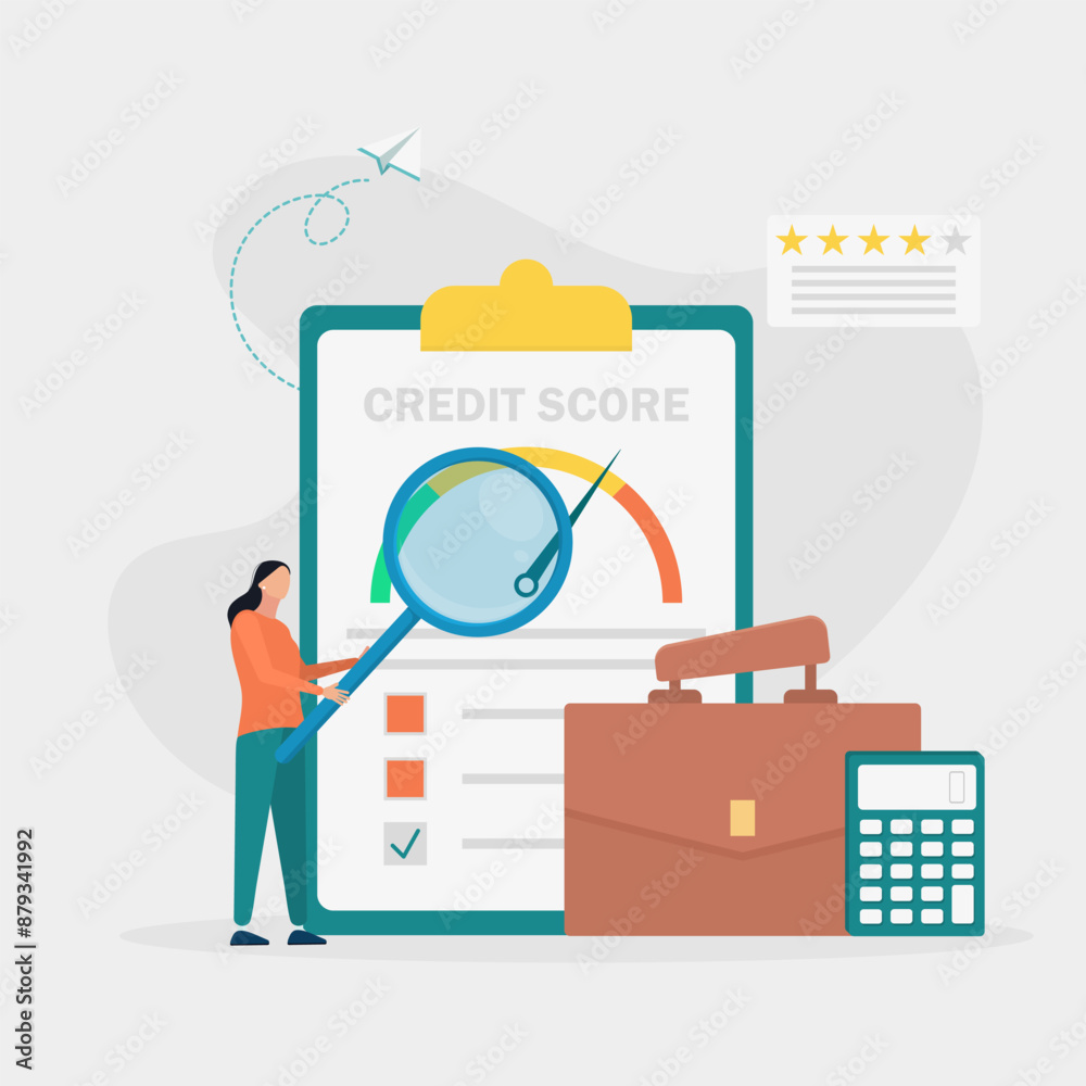 The manager evaluates the potential debtor's ability to repay the debt. Credit rating, credit risk control, credit rating agency concept. Vector illustration.
The manager evaluates the potential debtor's ability to repay the debt. Credit rating, credit risk control, credit rating agency concept. Vector illustration.