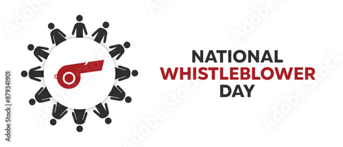 National Whistleblower Day. Whistle and people icon. suitable for cards, banners, posters, social media and more. White background.