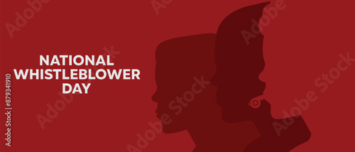 National Whistleblower Day. suitable for cards, banners, posters, social media and more. Red background.