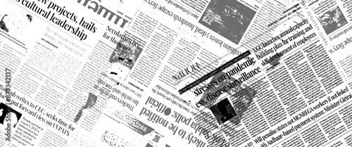 Obraz na płótnie Vector white and black old vintage newspapers and cover of old newspaper. w salonie