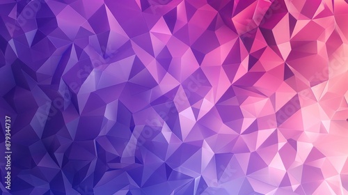 A mesmerizing abstract background with triangular geometric patterns in gradient transitions, blending rich purple into vibrant pink and then into soft lavender for a harmonious and flowing effect. photo