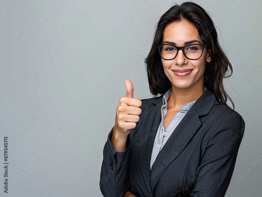 a woman wearing glasses and a suit giving a thumbs up a woman wearing glasses and a suit giving a thumbs up