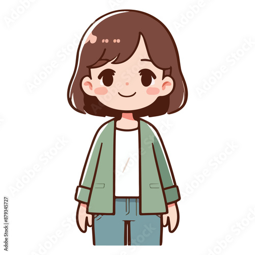 Cute Female Child Vector Artwork