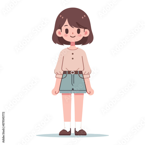 Cute Female Child Vector Artwork