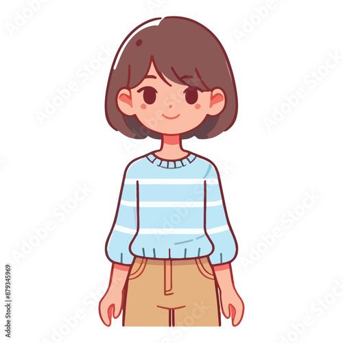 Cute Female Child Vector Artwork