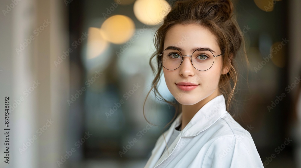 a woman wearing glasses and a white shirt a woman wearing glasses and a white shirt