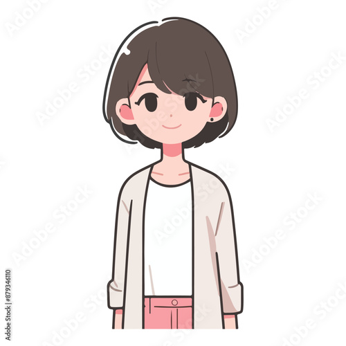 Cute Female Child Vector Artwork