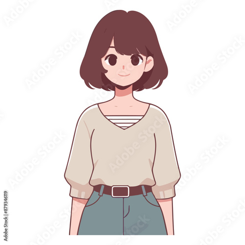 Cute Female Child Vector Artwork