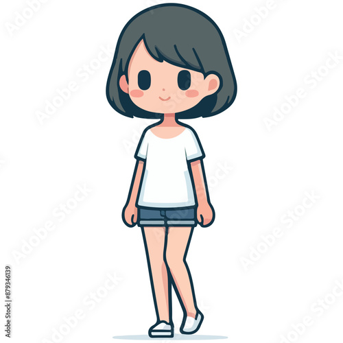 Cute Female Child Vector Artwork