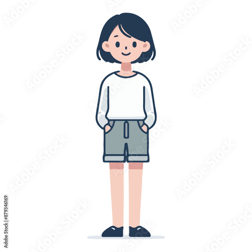 Cute Female Child Vector Artwork