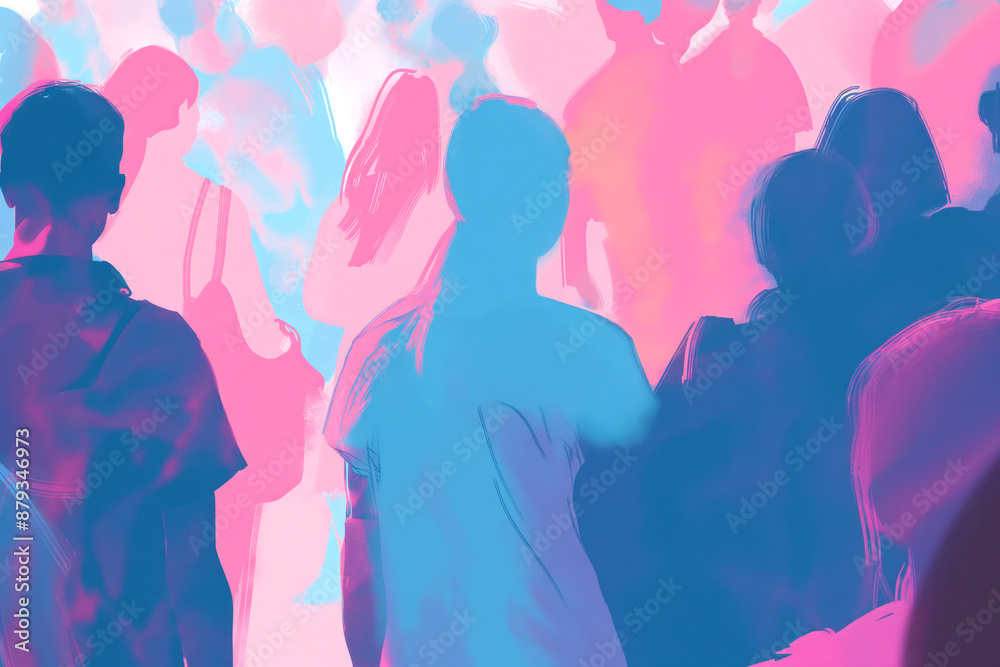 Crowd of people in different color and ethnicity vector illustration. Multiculturality.
Crowd of people in different color and ethnicity vector illustration. Multiculturality.