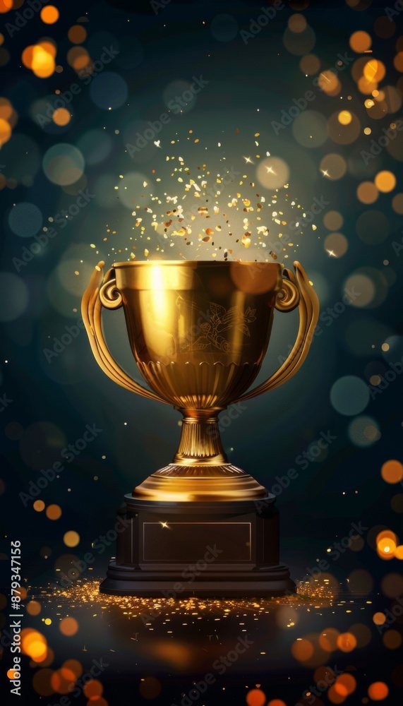 Champion golden trophy for winner background. Success and achievement concept. Sport and cup award Champion golden trophy for winner background. Success and achievement concept. Sport and cup award