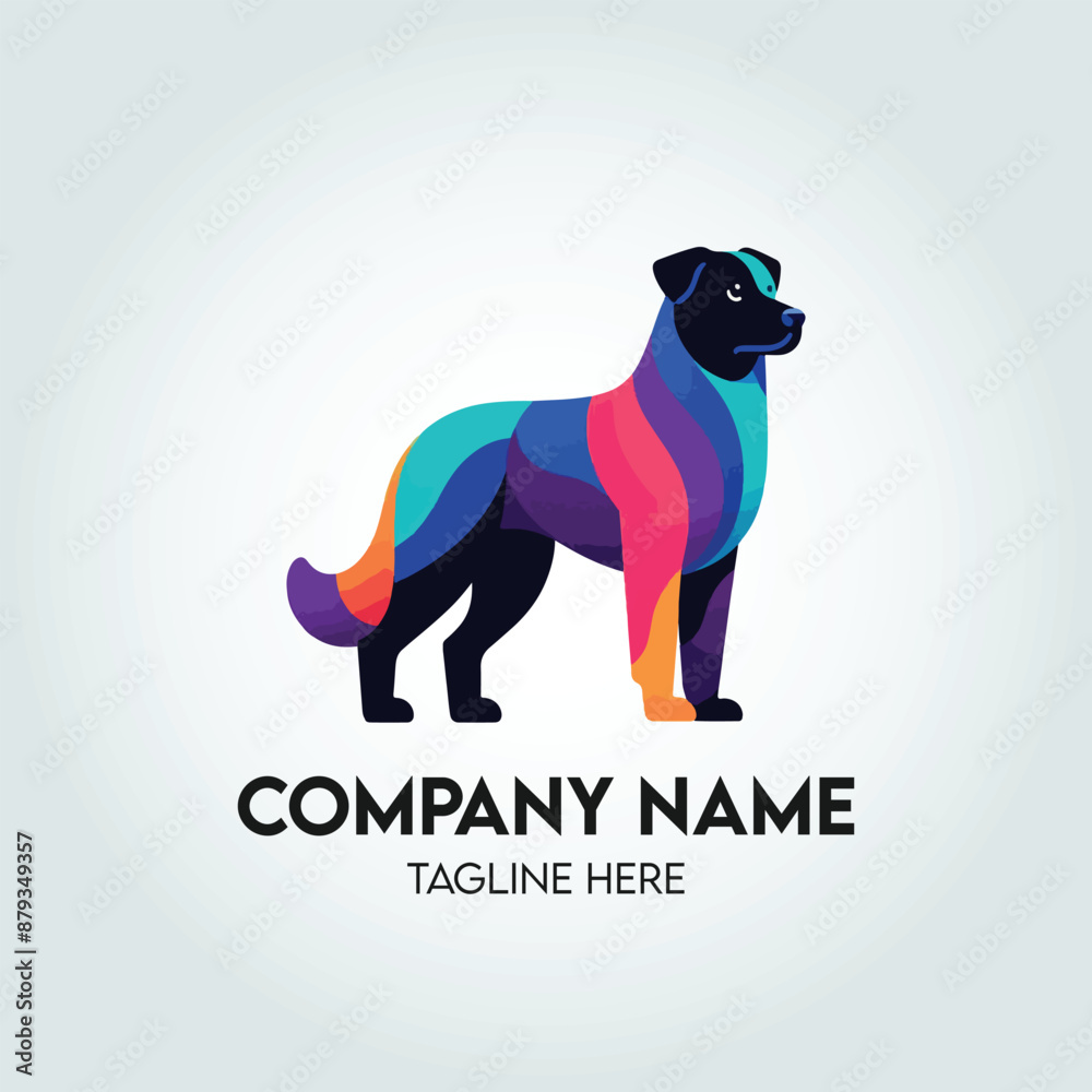 Obraz premium Colorful Artistic Dog Illustration with Vibrant Abstract Fur