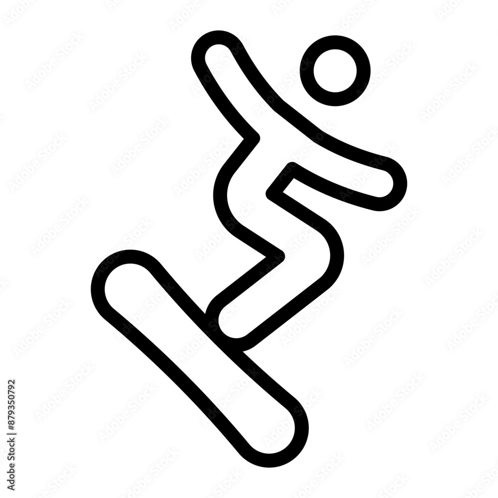 Snowboard Vector Line Icon Snowboard Vector Line Icon