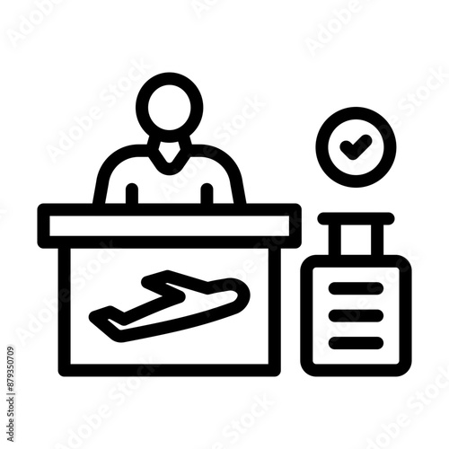 Checkin Vector Line Icon