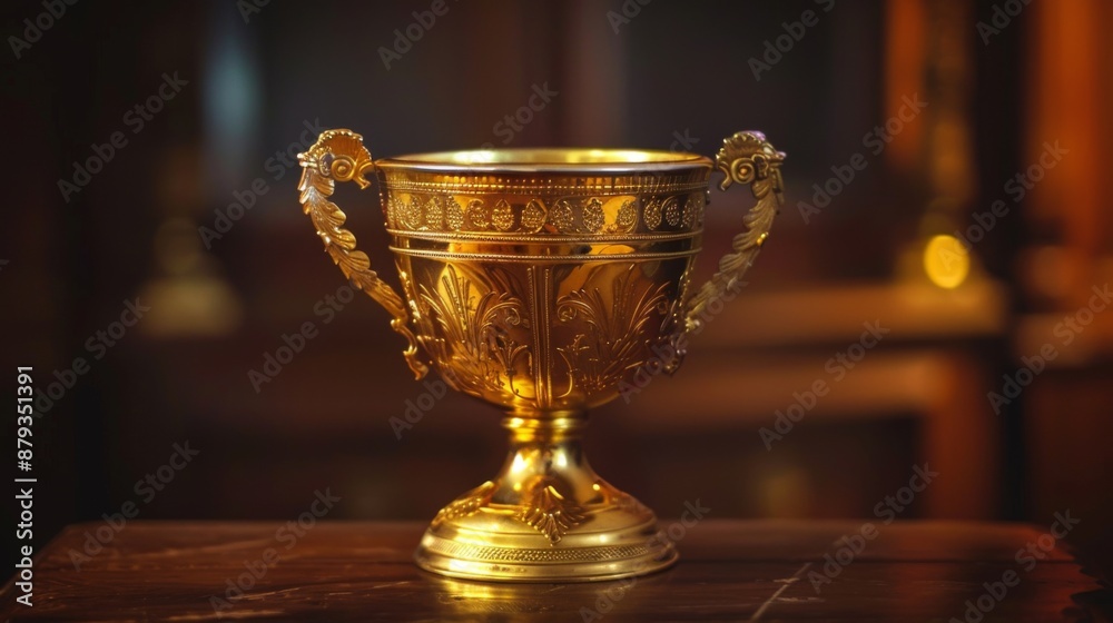 Champion golden trophy for winner background. Success and achievement concept. Sport and cup award Champion golden trophy for winner background. Success and achievement concept. Sport and cup award