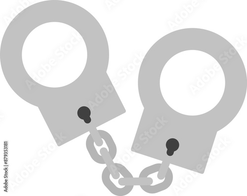 Metal Handcuffs Flat Illustration